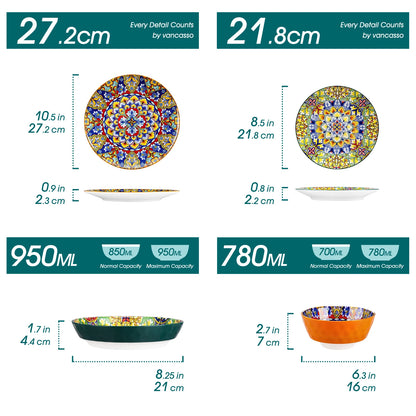 vancasso Ceramic Bohemian Style Dinnerware Set