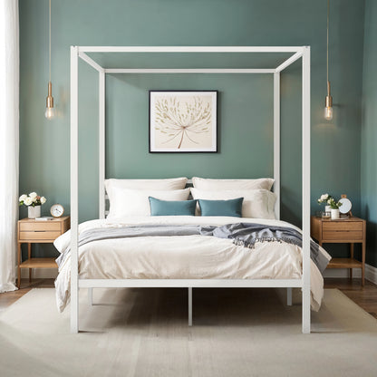 Canopy Bed Frame, 4-Poster, No Box Spring Needed