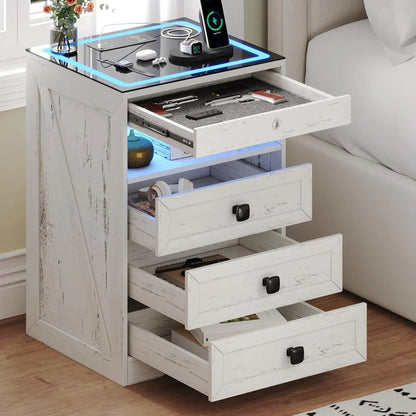 Smart Nightstand with Lockable Gun Drawer