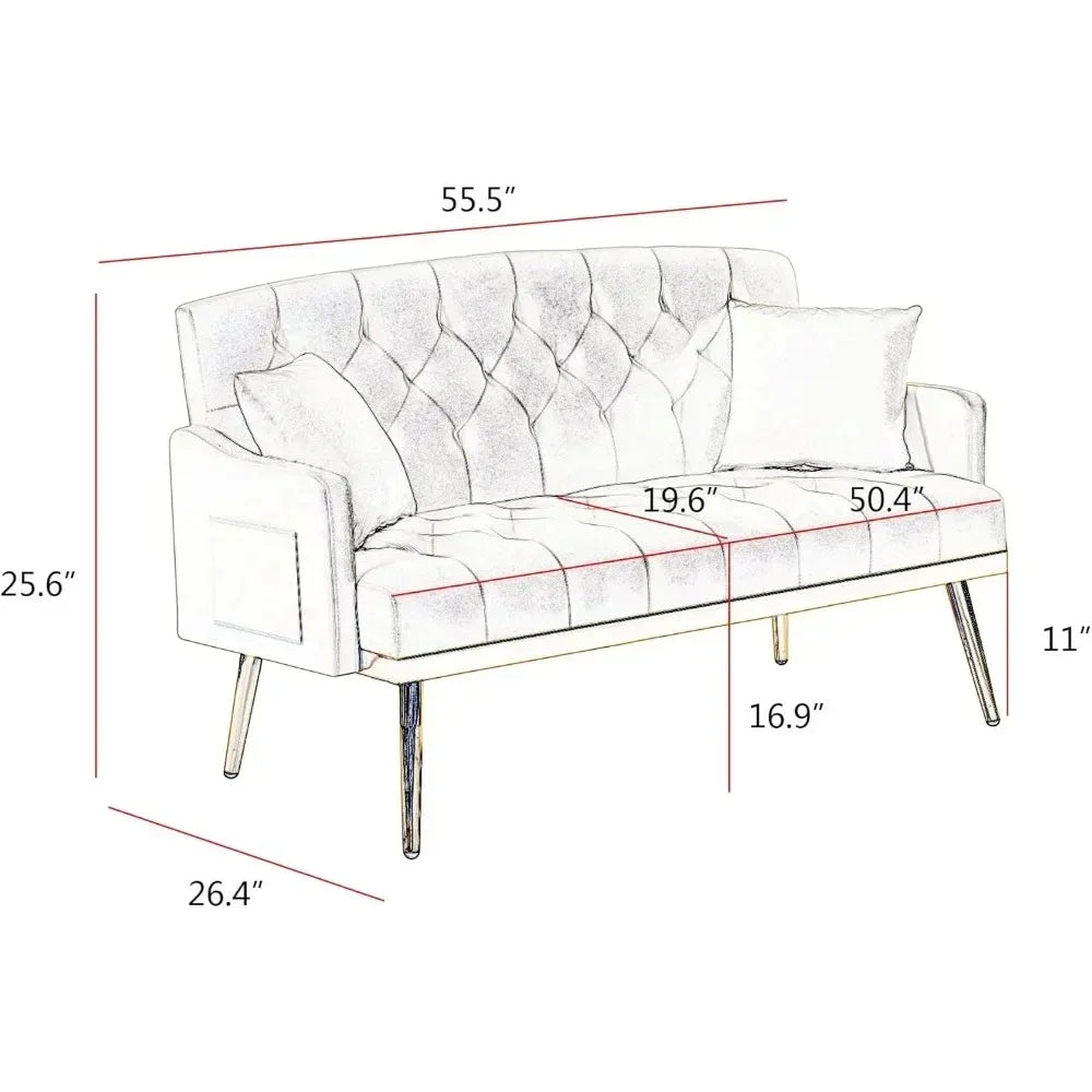 55-Inch Velvet Loveseat Sofa
