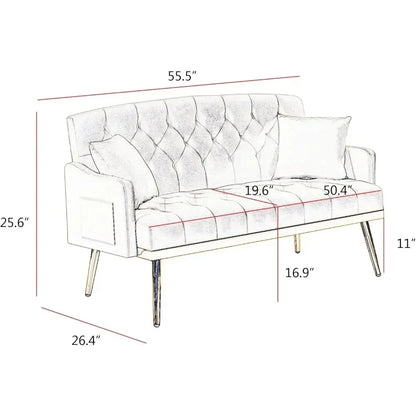 55-Inch Velvet Loveseat Sofa
