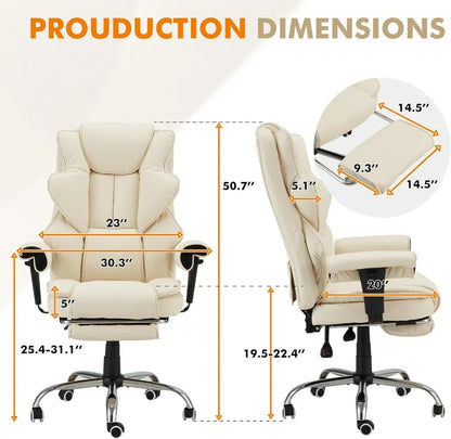Ergonomic Massage Office Chair Leather