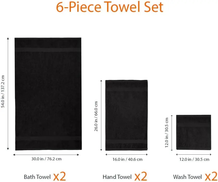 SUNTUG 6 Piece Oversized 100% Cotton Set