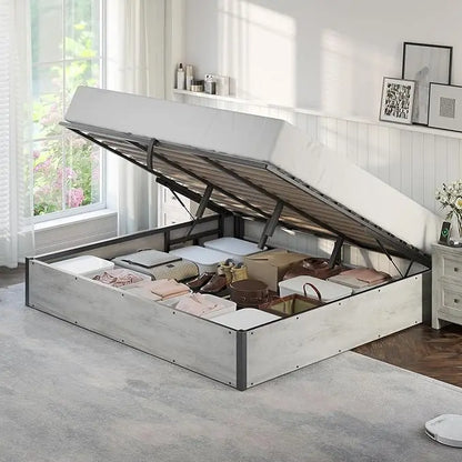 Lift Up Storage Underneath Bed Solid Wood