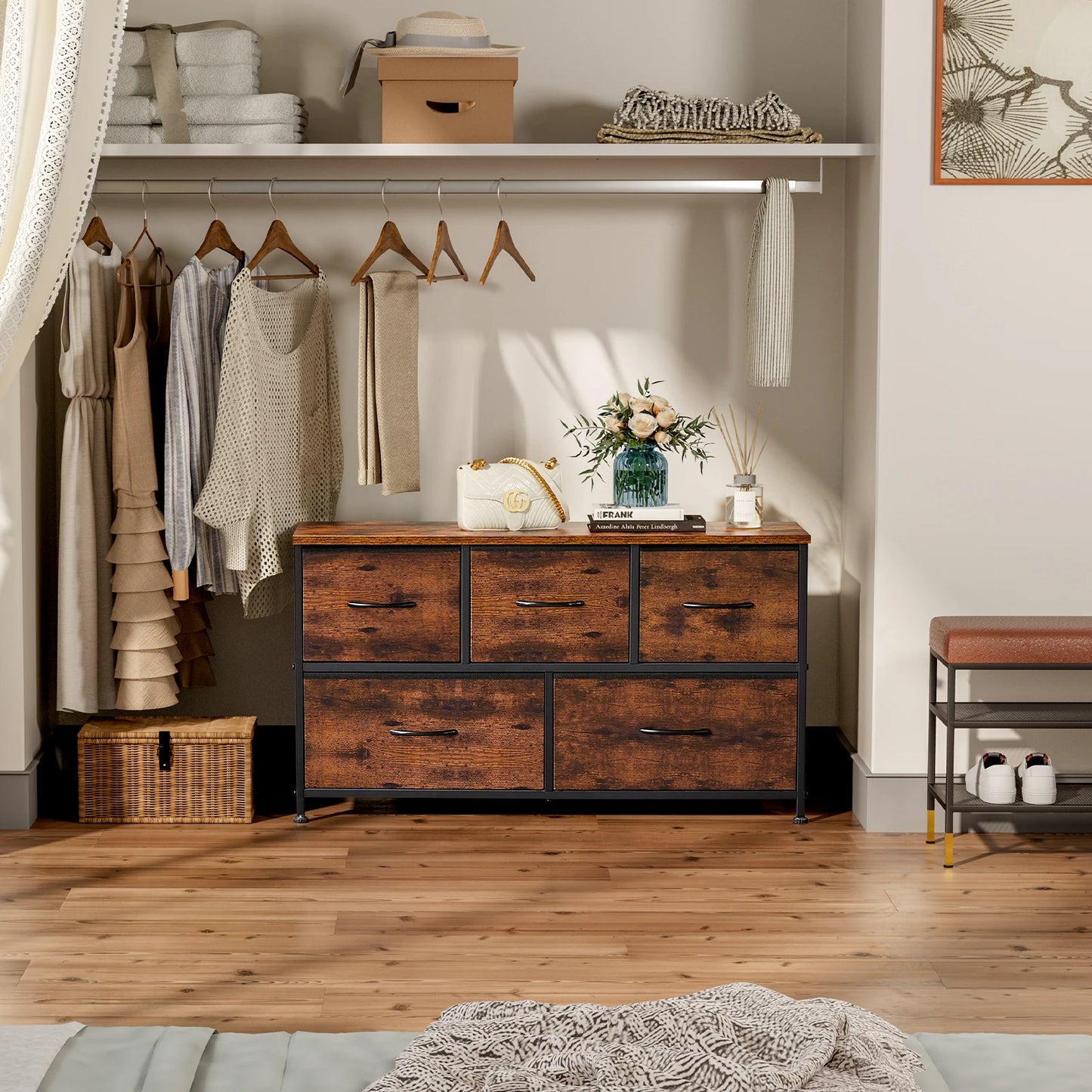 JHK Living Room Display Cabinet Wardrobe Assembly