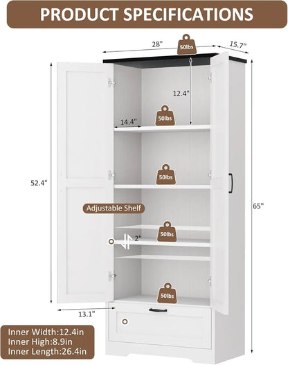 Kitchen Pantry Storage Cabinet with Barn Doors