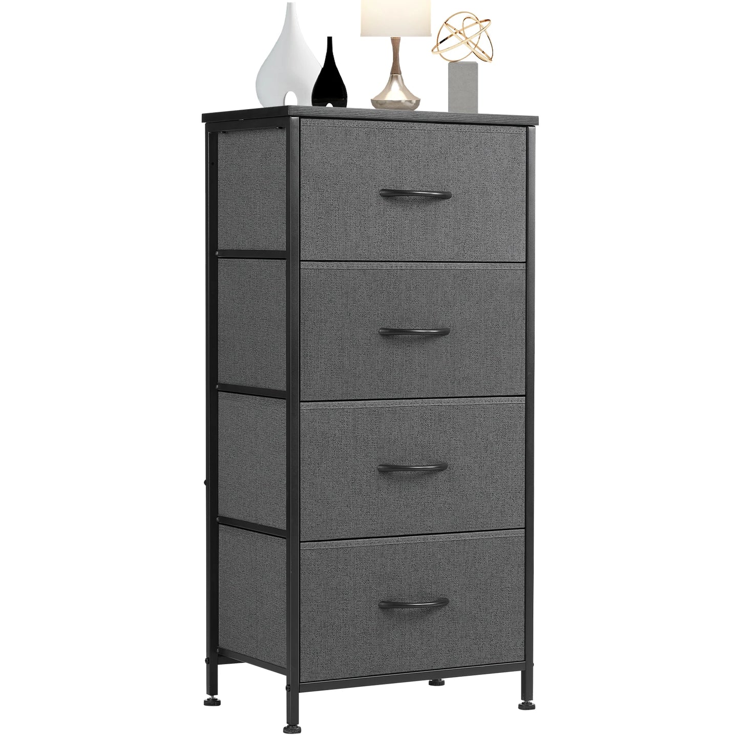 JHK Dresser For Bedroom With 4 Fabric Drawers