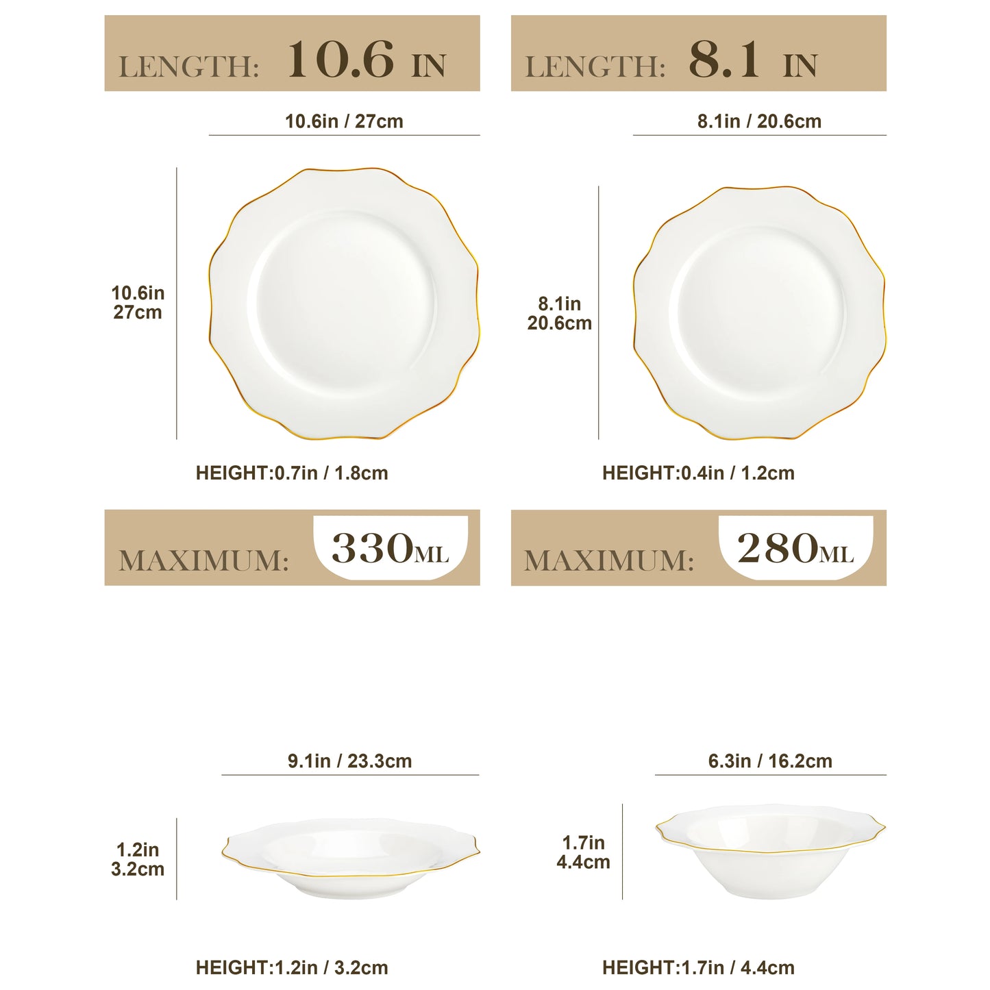 MALACASA 16-PIECE Nordic European Tableware Set