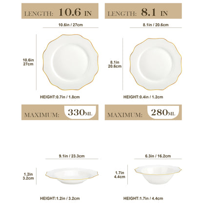 MALACASA 16-PIECE Nordic European Tableware Set