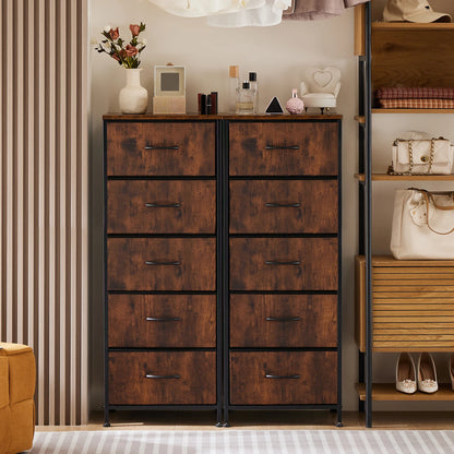 JHK 48IN Dresser 5 Fabric Drawers