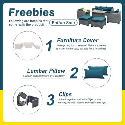 6-Piece Outdoor Wicker Patio Furniture Set