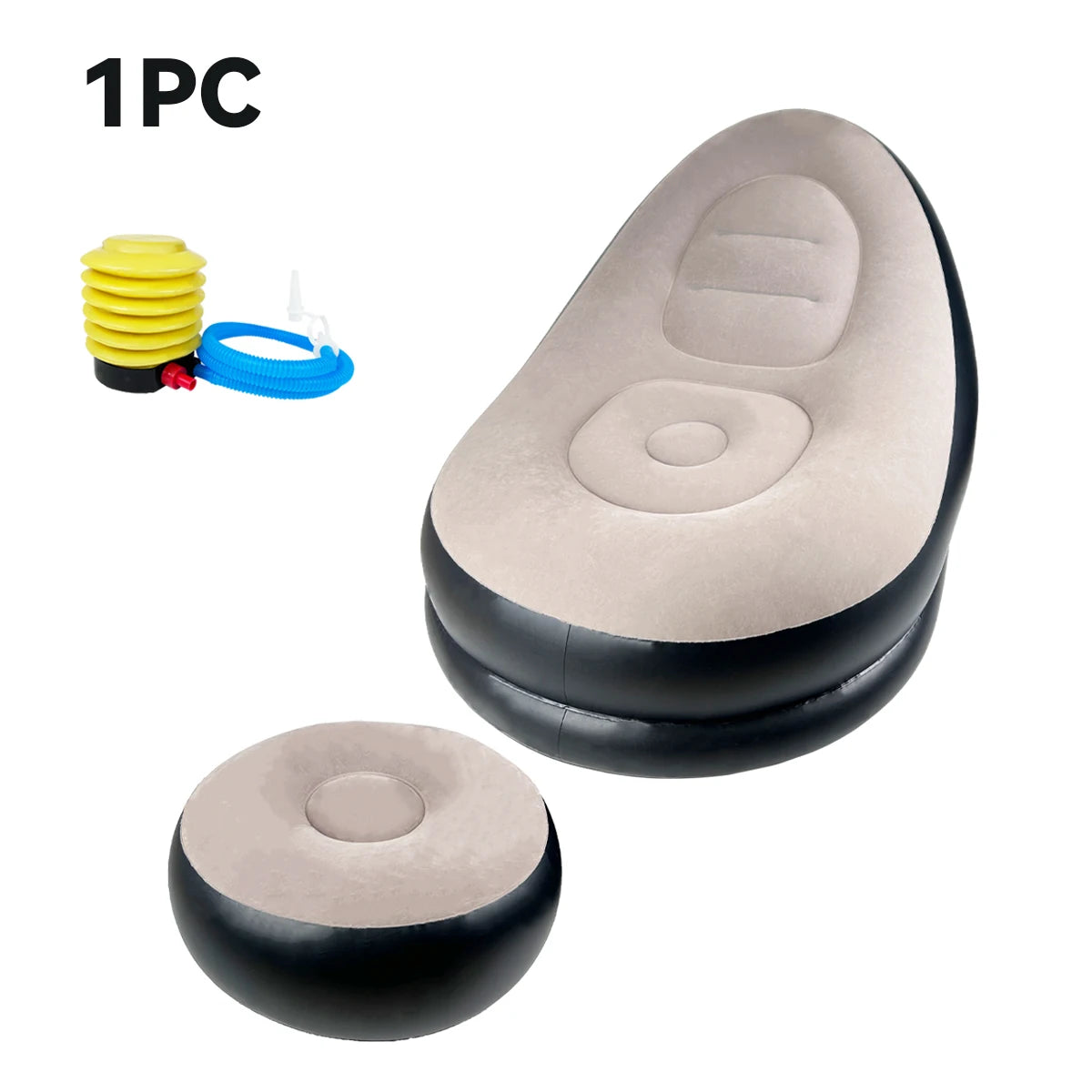 Inflatable Lazy Sofa/Chair Folding Portable                                            Lazy Sofa with Foot Stool Air Couch Sofa for Livingroom and Bedroom