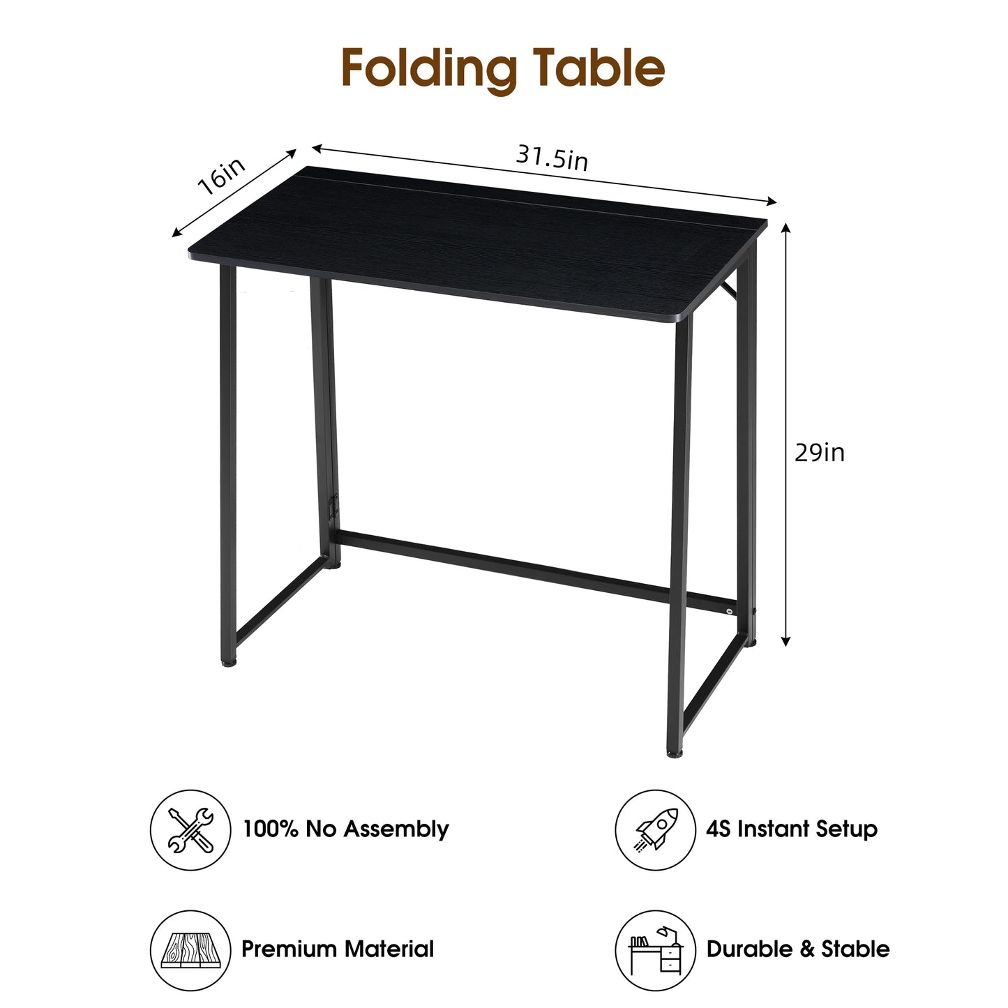 Folding Office Computer Desk Metal Frame