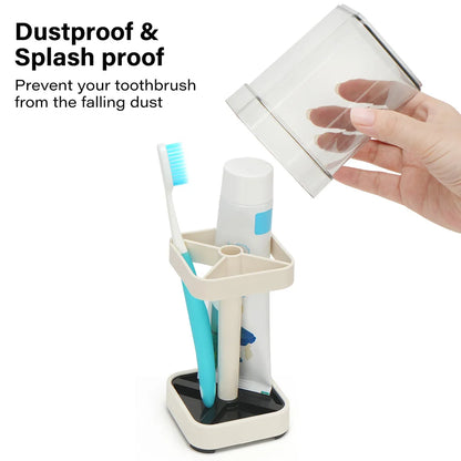 Toothbrush Holder With Cup and Cover,