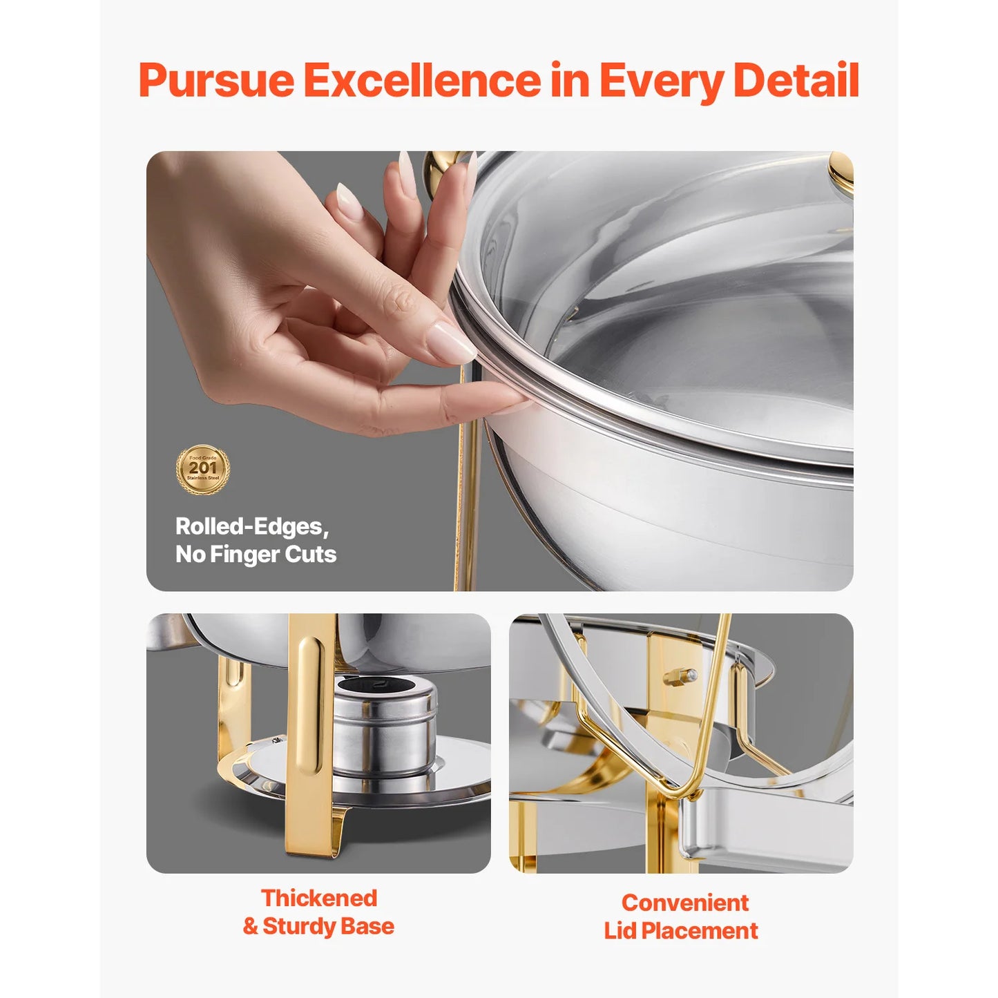 SucceBuy 5 Qt 4 Pack Chafing Dish Buffet Set