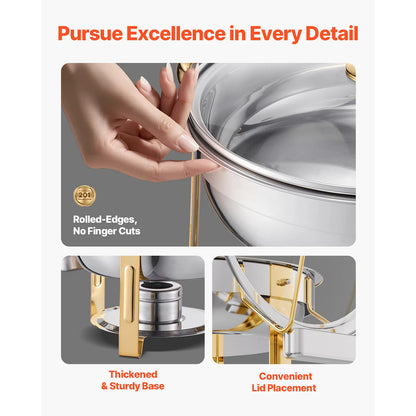 SucceBuy 5 Qt 4 Pack Chafing Dish Buffet Set