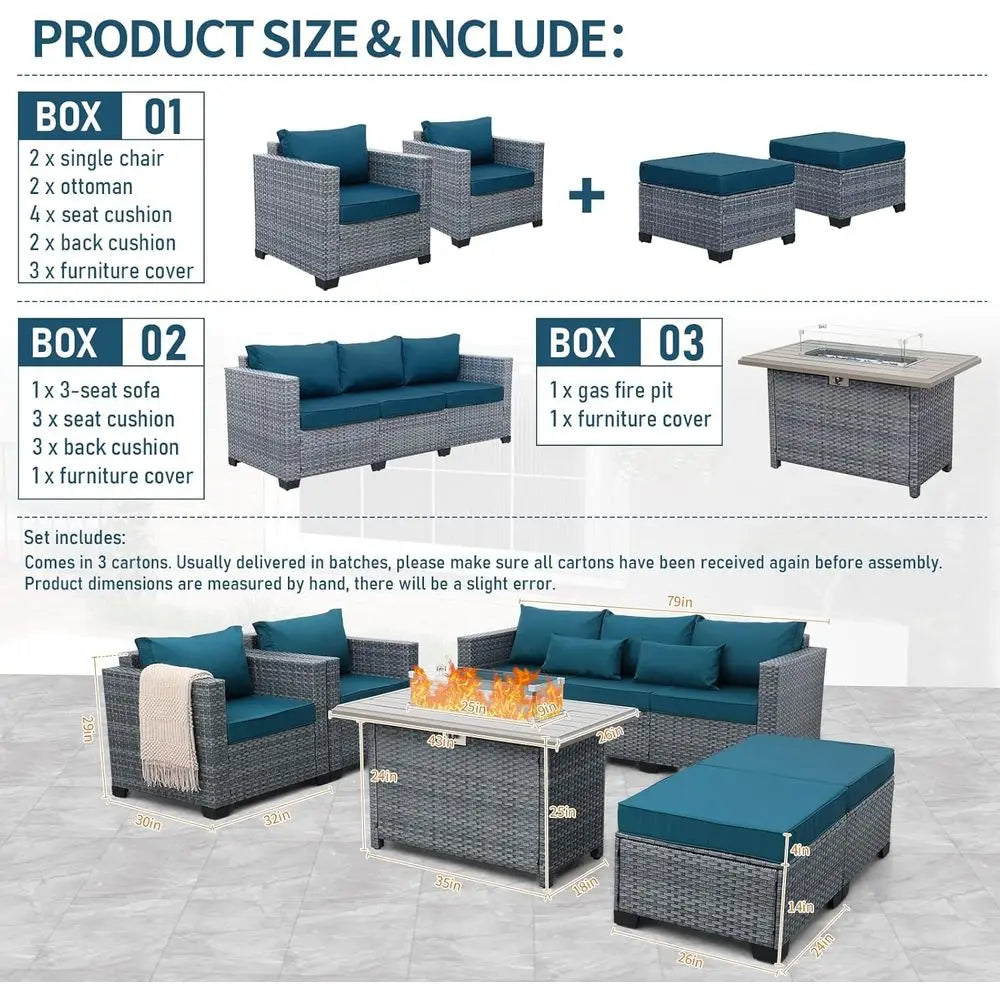 6-Piece Outdoor Wicker Patio Furniture Set