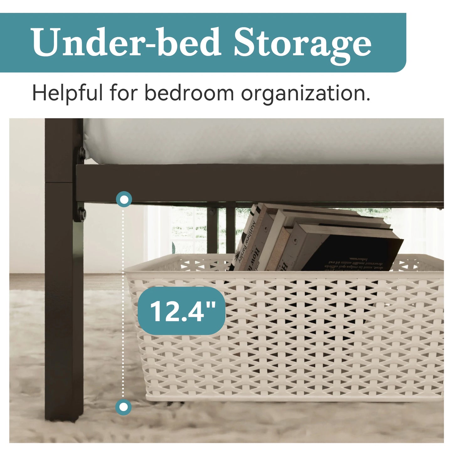 Canopy Bed Frame, 4-Poster, No Box Spring Needed