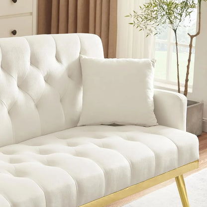 55-Inch Velvet Loveseat Sofa Gold Legs