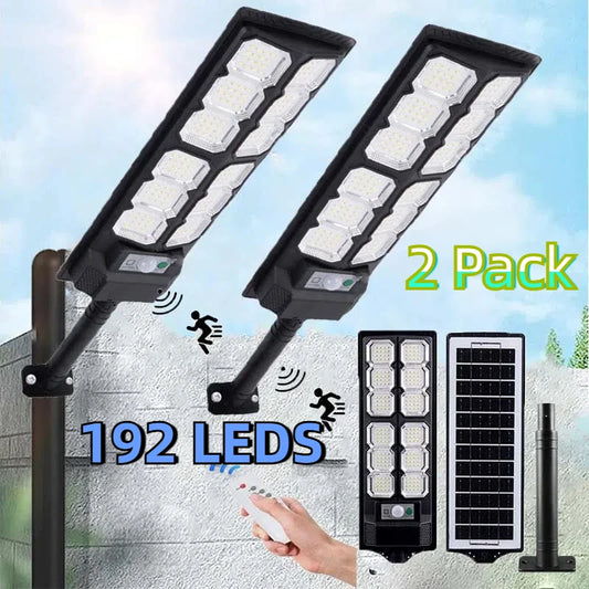 2-Pack Solar Street Lights Outdoor Waterproof