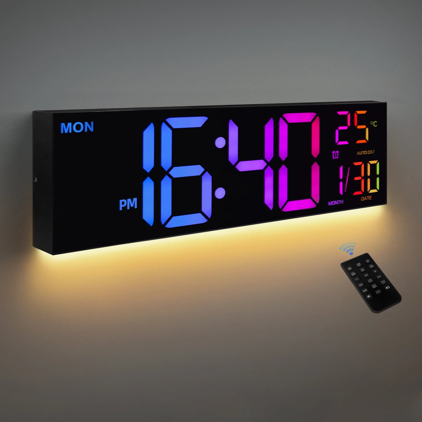 16" Large Digital Wall Clock, LED Display
