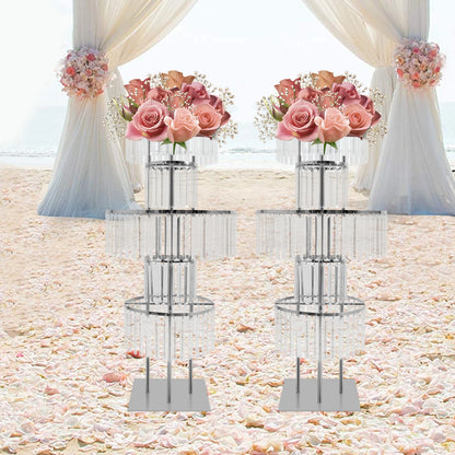 2PCS Crystal Flower Stand Crystal Vases Gold/Silver