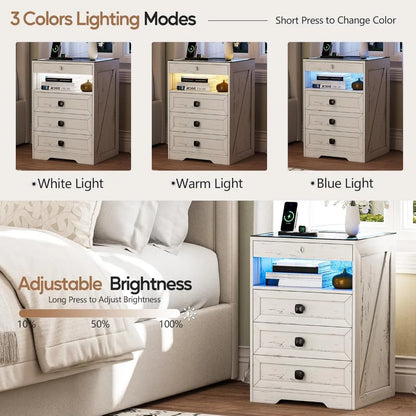 Smart Nightstand with Lockable Gun Drawer