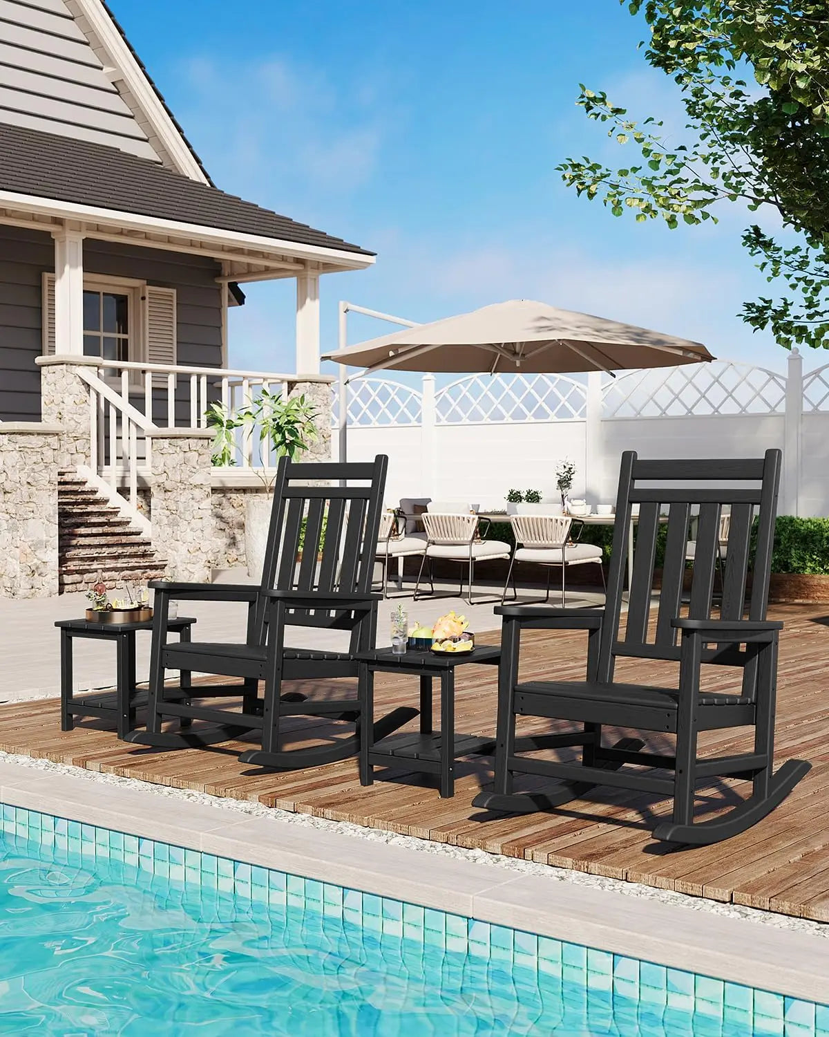 Outdoor Rocking Chair, Ergonomic Design, for Porch