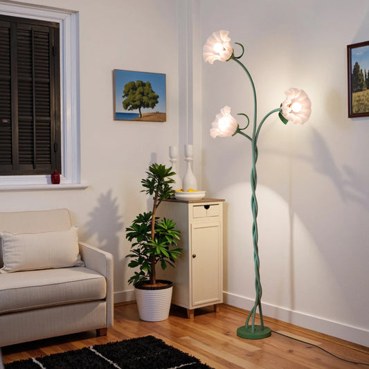 3-Head Flower Floor Lamp Contains Bulb,