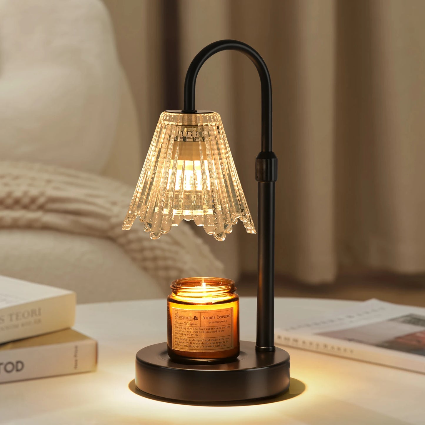 Retro Candle Heating Lamp - Smart Dimming Timer Aromatherapy Wax Heater, Safe and Energy-Saving Wax Melting Lamp, Suitable for V