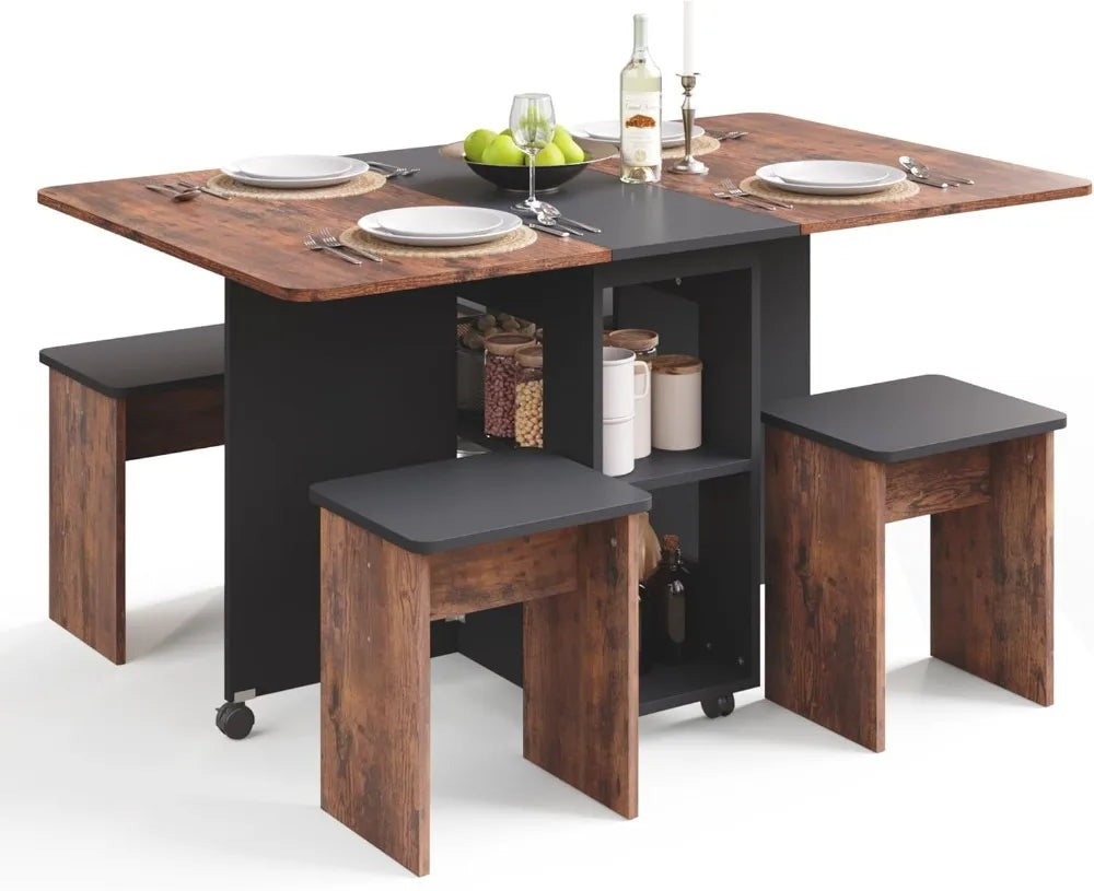 4-Person Folding Dining Table Set