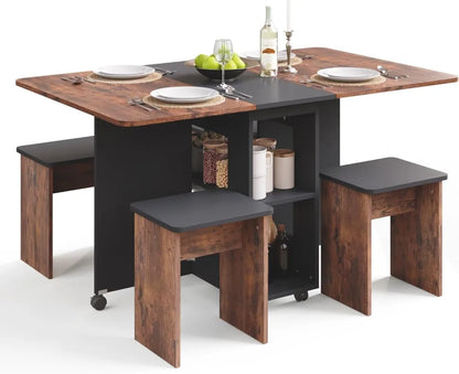 4-Person Folding Dining Table Set