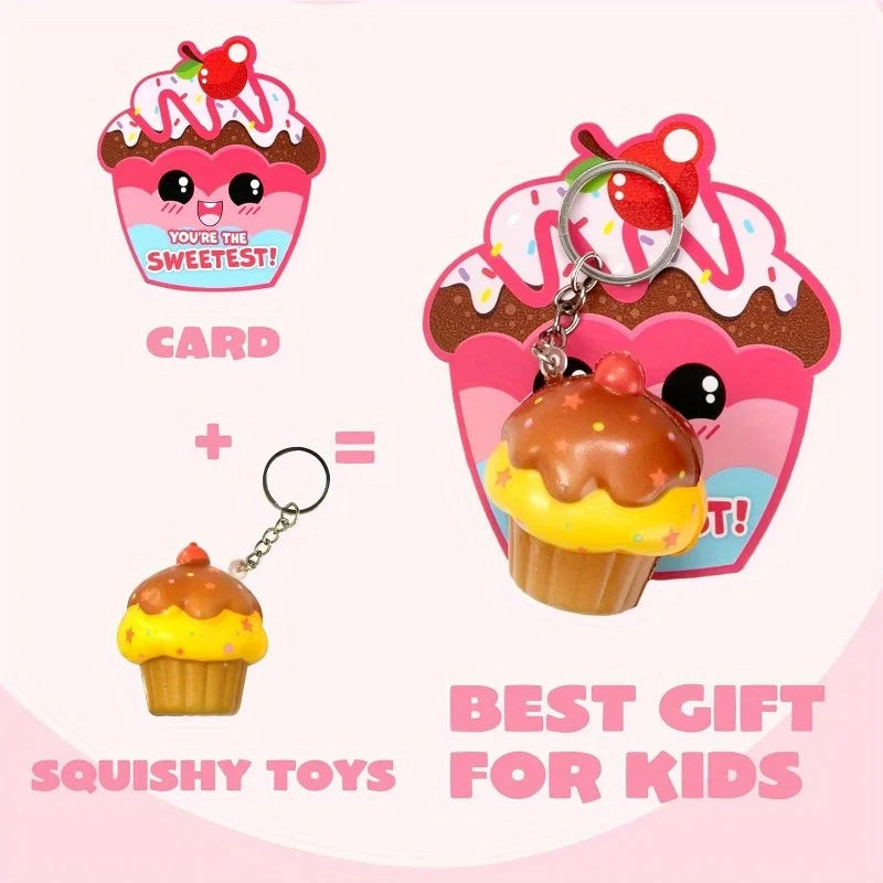 JOYFY 28 Pack Dessert squishy toys,  Keychains
