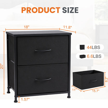 Nightstand Bedside Coffee Sofa Tea Table 2 Drawers