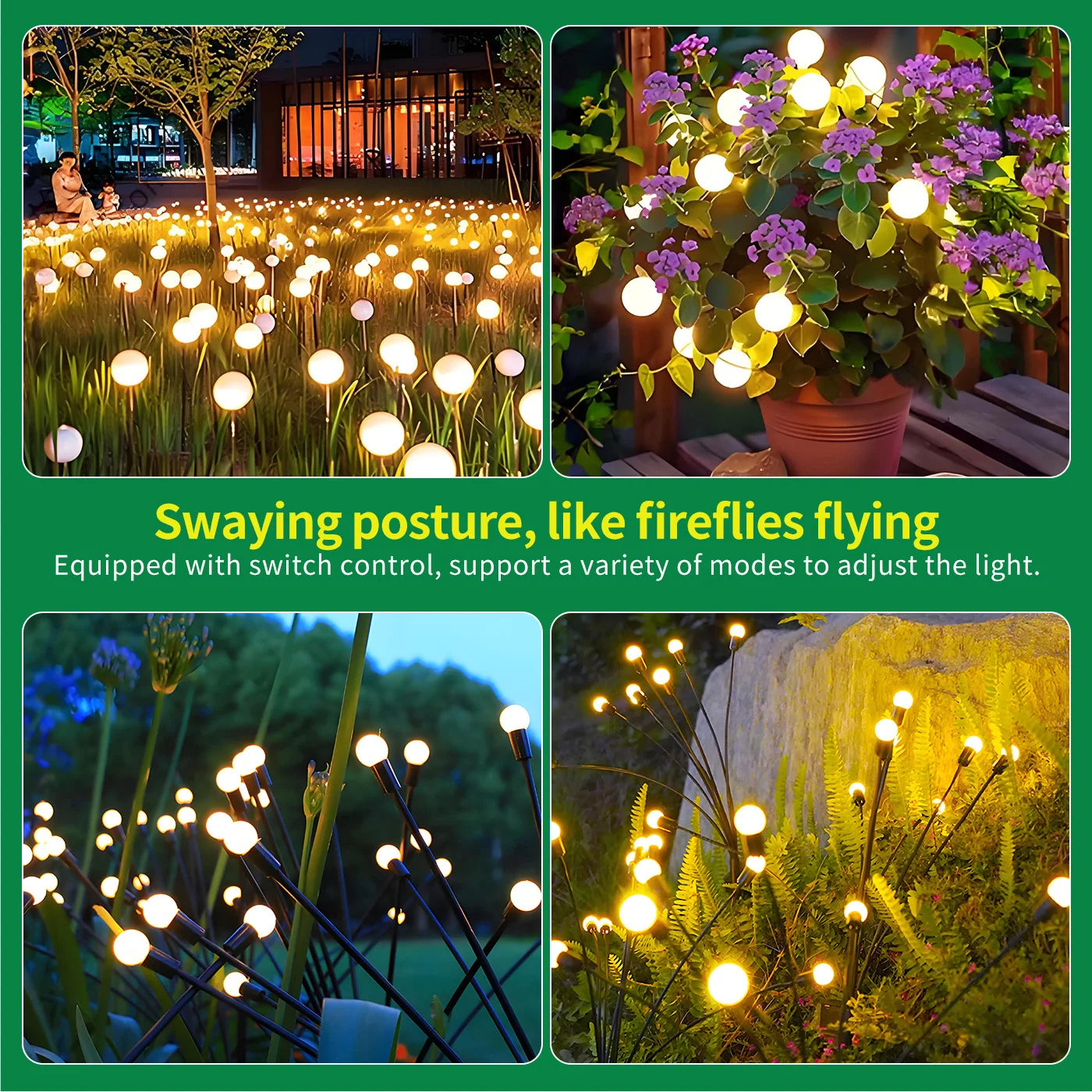 8-Head Solar Firefly LED Solar Lights