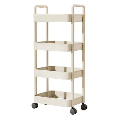 Trolley with Handlebar and Storage Rack