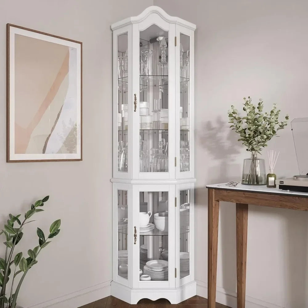 Hot salesLighted 3-Side Glass Display Curio Cabinet