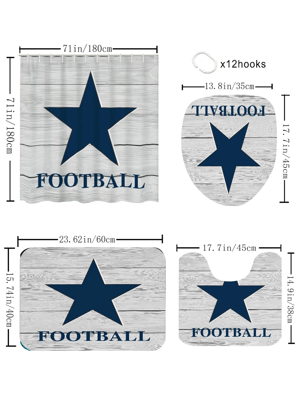 Dallas Cowboys Bathroom Four-piece Set -