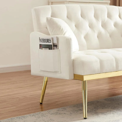 55-Inch Velvet Loveseat Sofa Gold Legs