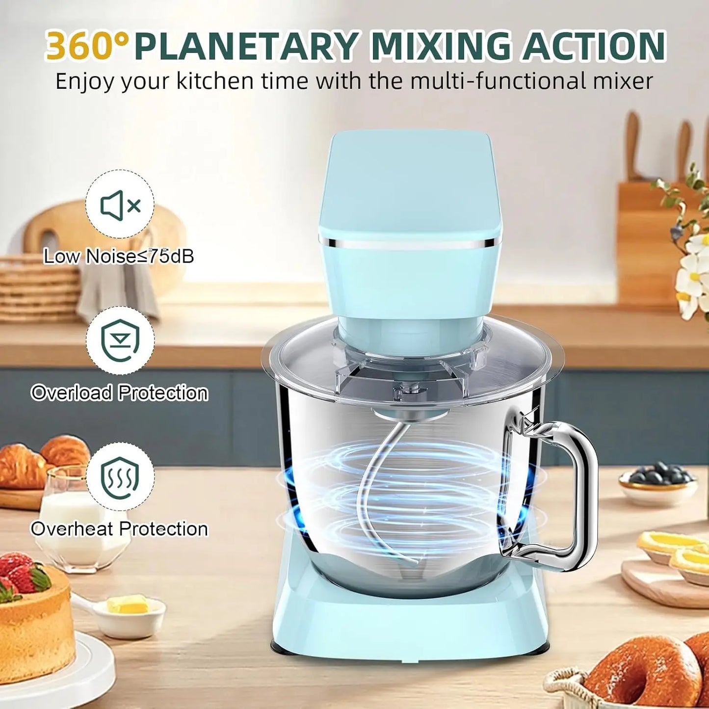 6QT Stand Mixer with Tilt-Head Design,