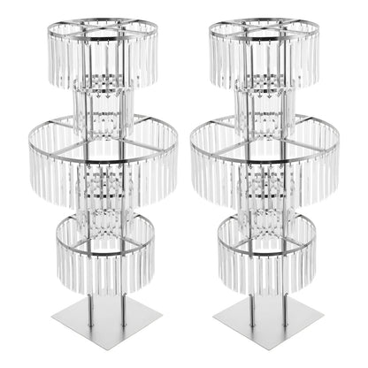 2PCS Crystal Flower Stand Crystal Vases Gold/Silver