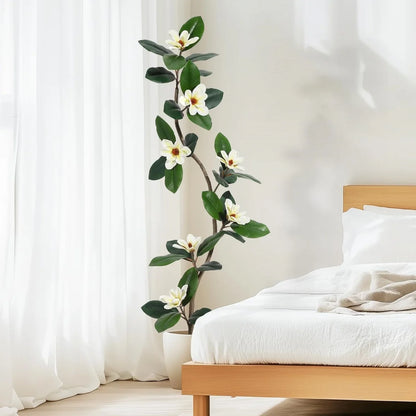 Artificial Magnolia Tree in Planter Pot, Faux