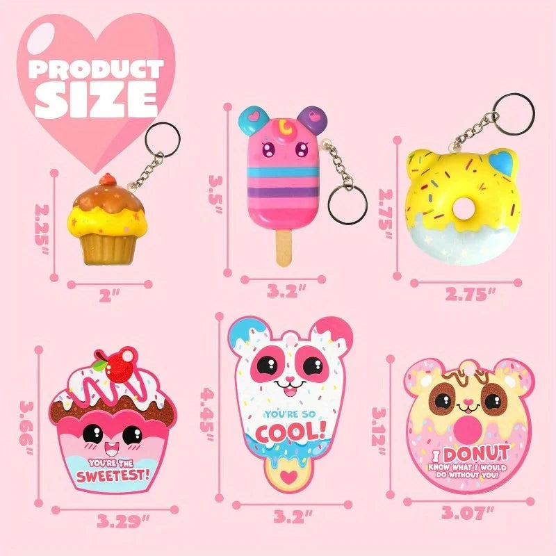 JOYFY 28 Pack Dessert squishy toys,  Keychains