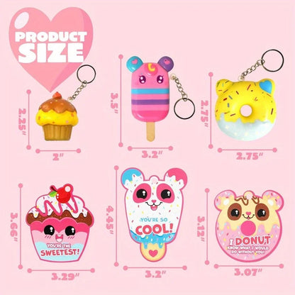 JOYFY 28 Pack Dessert squishy toys,  Keychains