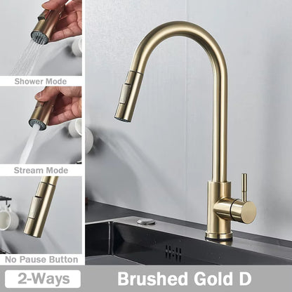 Pull Out Kitchen Faucet Deck Mounted  Tap
