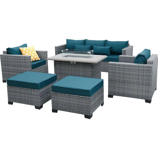 6-Piece Outdoor Wicker Patio Furniture Set