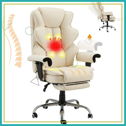 Ergonomic Massage Office Chair Leather