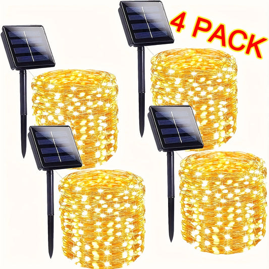 4Pcs 160ft Solar String Lights - 400Pcs Outdoor