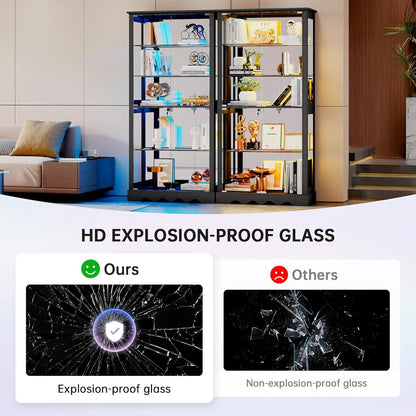 Glass Cabinet, RGB Lights & Motion Sensor