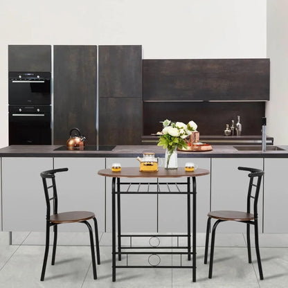 Small Kitchen Table Set for 2 with Wine Rack